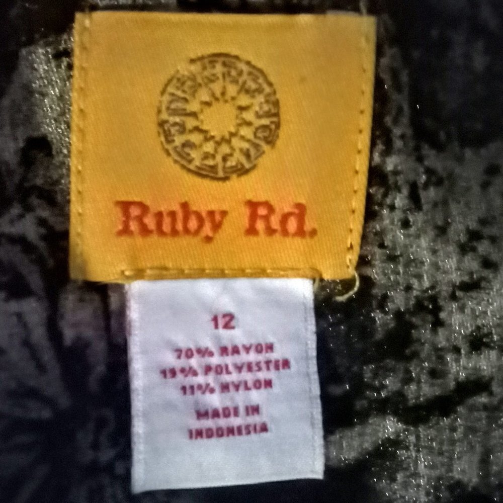 Ruby Rd. Black Bronze Abstract Print Jacket - image 7